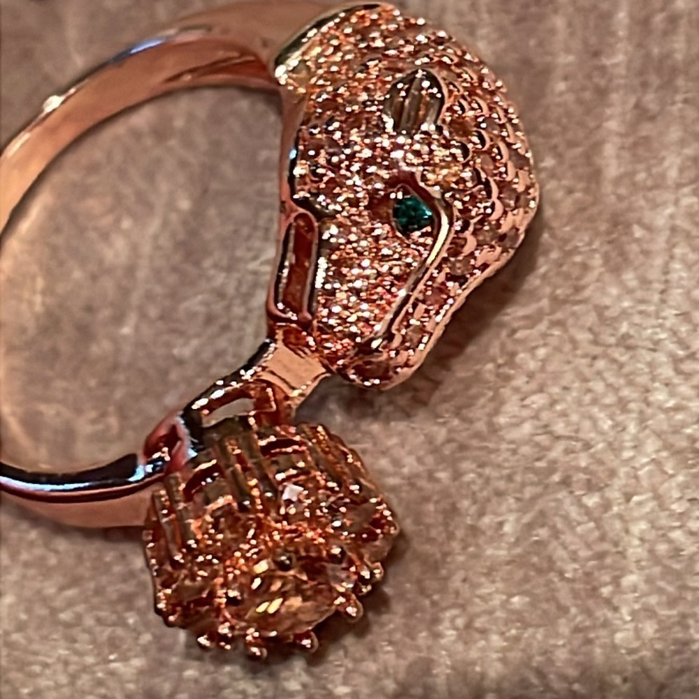 Leopard Panther Rose Gold Spinner Ring Size 9 NWOTS